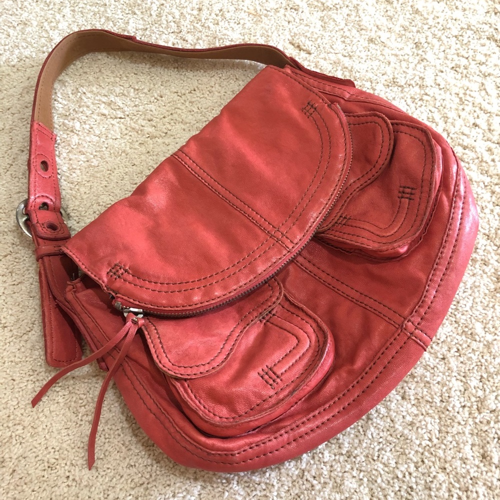 Lucky Brand Saddle Style Burt Red Bag